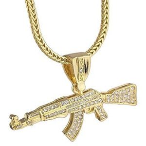 14k gold-plated CZ pendant necklace